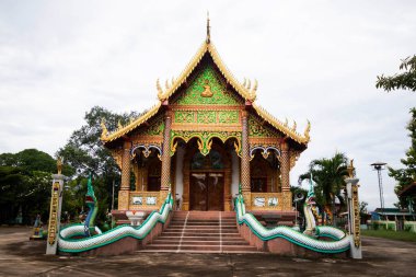 Tayland 'da bir tapınağın yılanıyla çevrili.