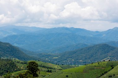 Ban Pa Pong Piengin Tayland 'da dağın tepesindeki dağ manzarası