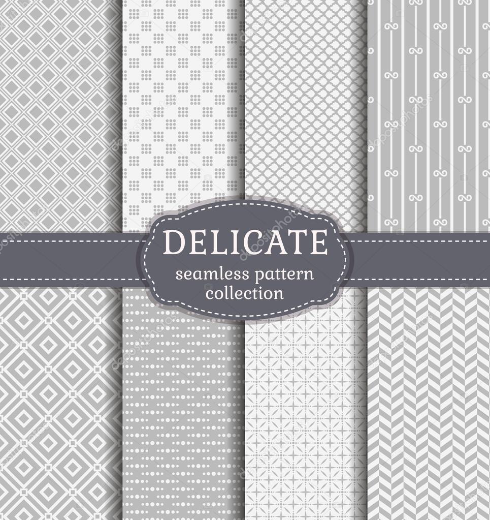 Abstract seamless patterns. Vector set.