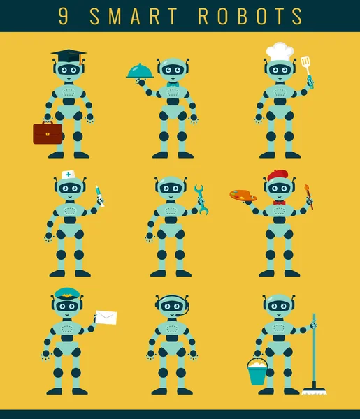 Robot's occupations. Vector collection. Stock Vector