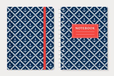 Defter kapak tasarımı. Vektör set.