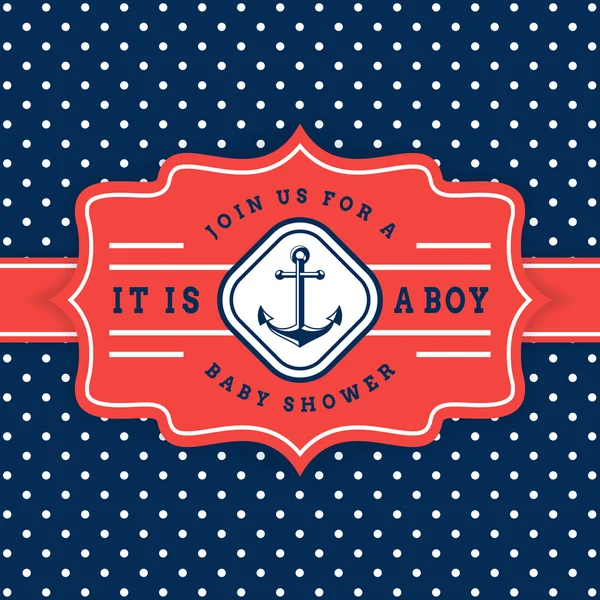 Nautical baby shower card. - Stok Vektor