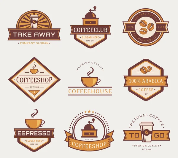 Logotipos vectoriales café. — Archivo Imágenes Vectoriales