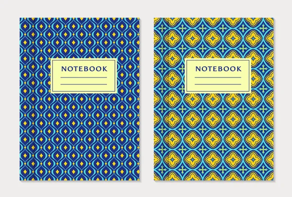 Notizbuch-Cover-Designs. Vektorsatz. — Stockvektor