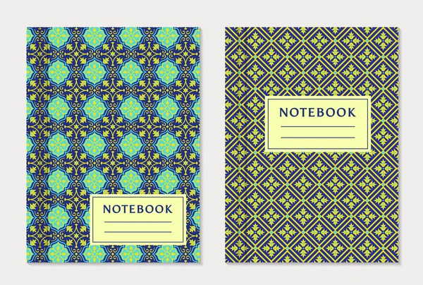Notizbuch-Cover-Designs. Vektorsatz. — Stockvektor