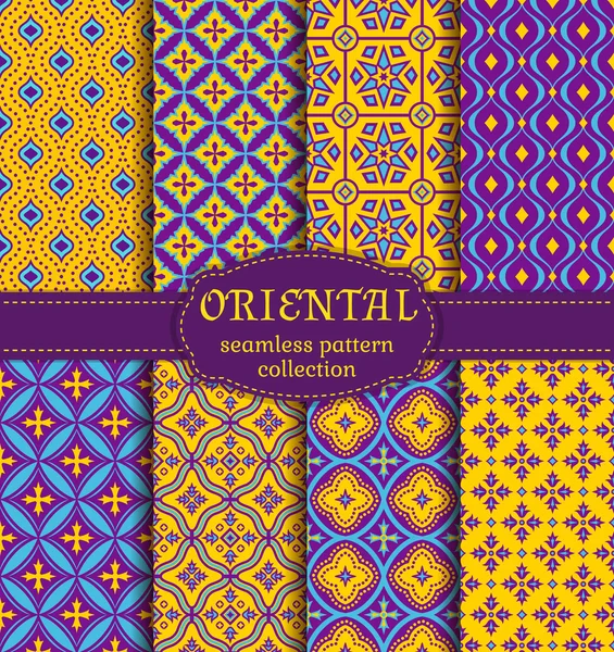 Oriental seamless patterns. — Stock Vector