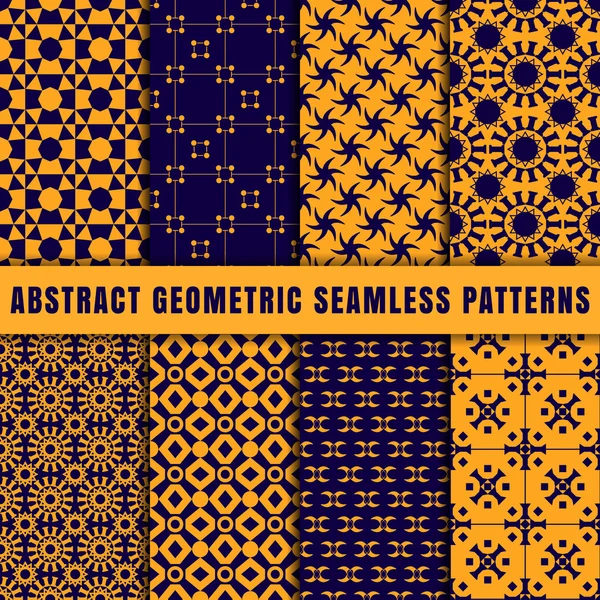 Abstract seamless patterns. Vector set. — Stock Vector