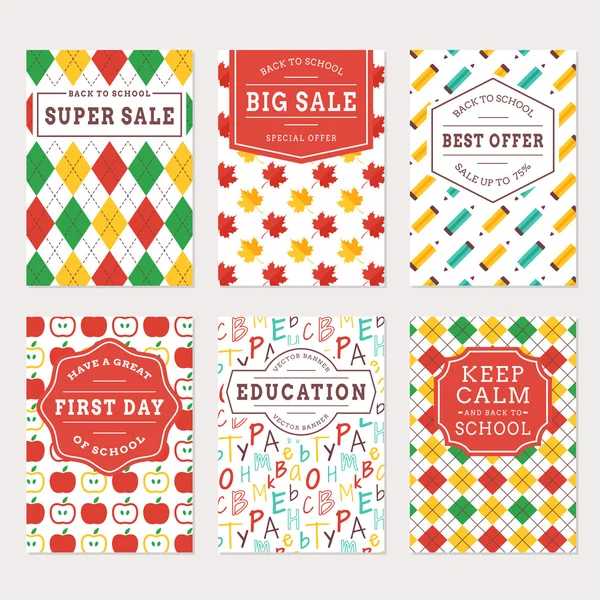 Set of Back to school banners — Stock Vector