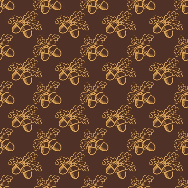 Seamless pattern with acorns — Stock Vector