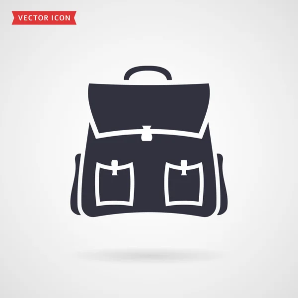Školní batoh ikona — Stockový vektor