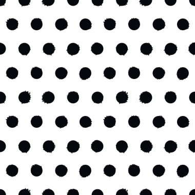 Kusursuz bir desen. Beyaz ve siyah benekli arka plan. Vektör el çizimi dokusu.