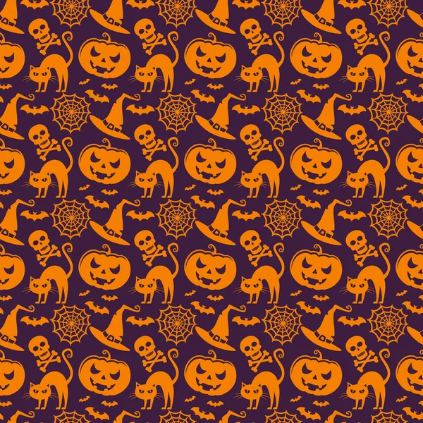 Halloween naadloze patroon. vector achtergrond. — Stockvector