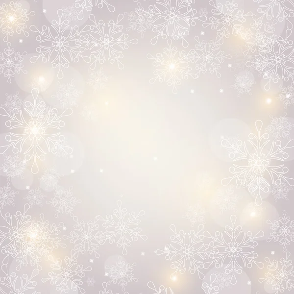 Fondo navideño con copos de nieve y espacio para texto. Vector — Archivo Imágenes Vectoriales