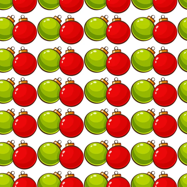 Pattern with christmas balls. Vector seamless background. — Stock Vector