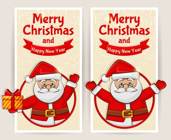 Christmas banners with Santa Claus. Vector set. — Stock Vector