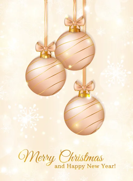 Greeting card with christmas balls. Vector illustration. — Stock Vector