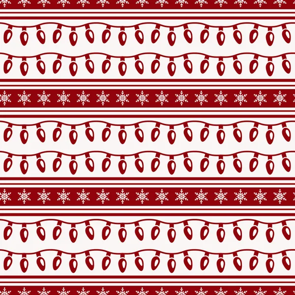 Полосатый рождественский узор с гирляндами. Векторная безморская тыква — стоковый вектор