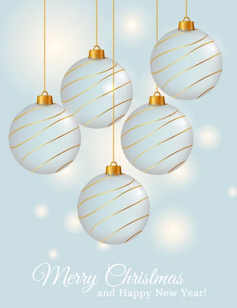 Greeting card with christmas balls. Vector illustration. — Stock Vector