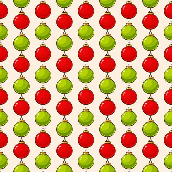 Pattern with christmas balls. Vector seamless background. — Stock Vector