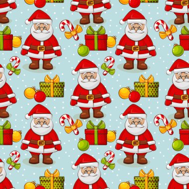 Noel Baba Noel sorunsuz arka plan. Vektör desen.