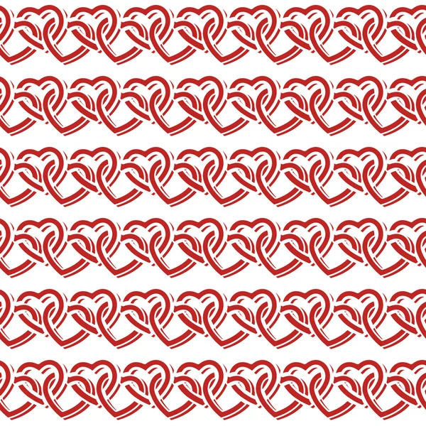 Seamless pattern with interlocking hearts. Vector illustration. — Stock Vector