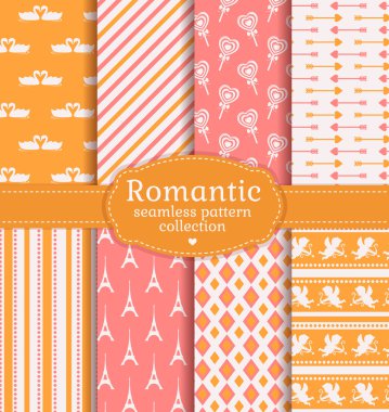 Sevgi ve romantik Dikişsiz desen. Vektör set.