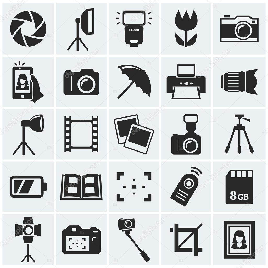 Photo icons. Vector set.