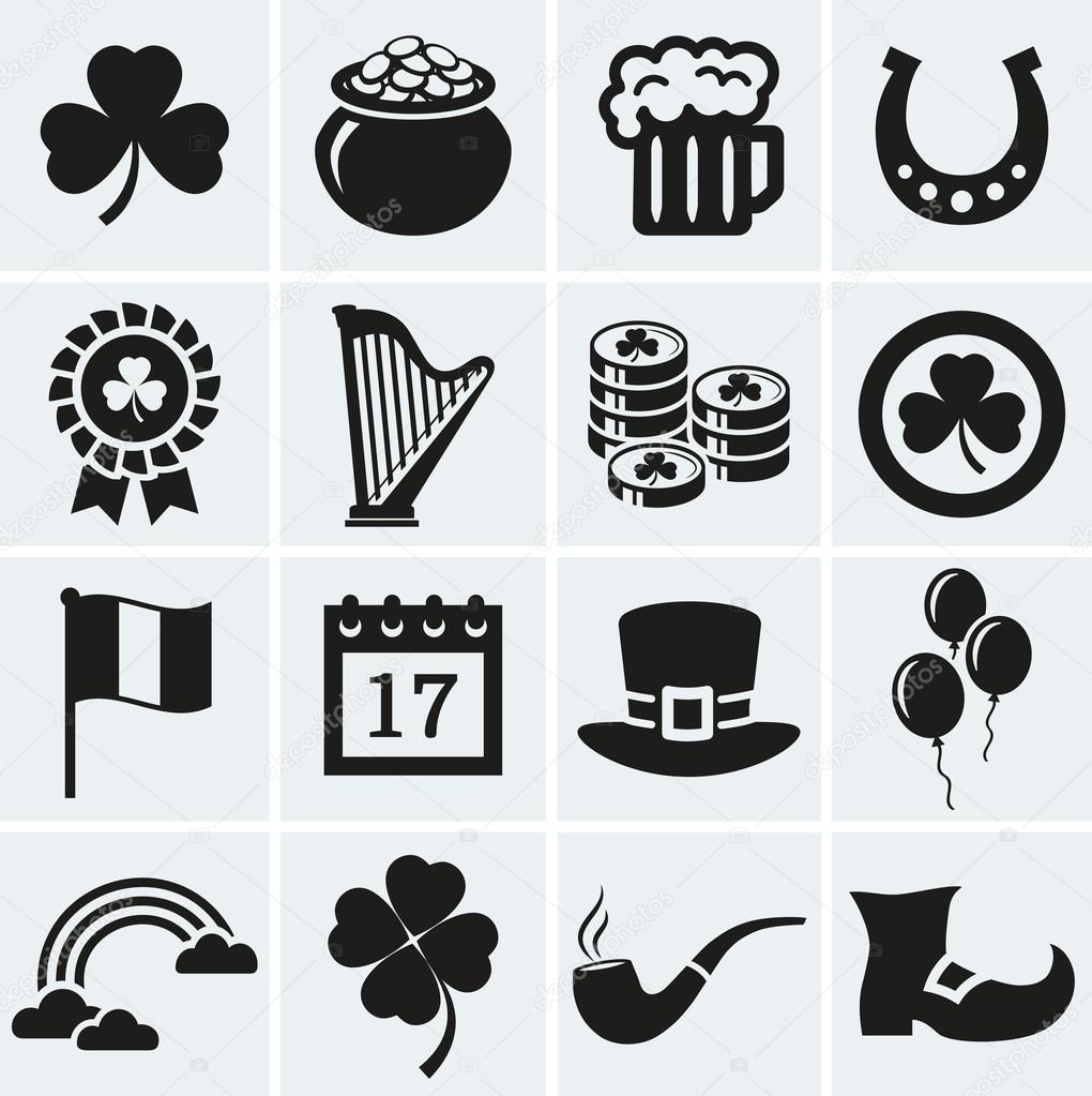 St. Patrick's Day icons set. Vector collection.