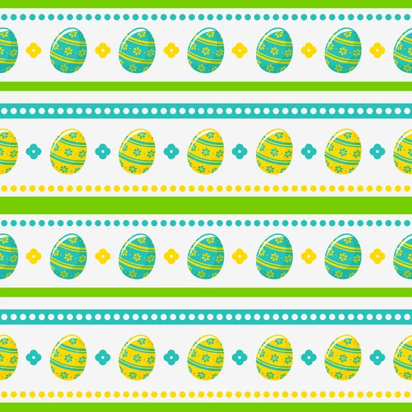 イースター塗られた卵とのシームレスなパターン。ベクトルの背景. — ストックベクタ
