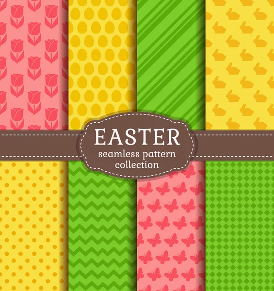 Happy Easter! Vector seamless patterns. — Stock Vector