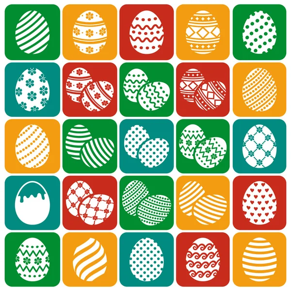 Huevos de Pascua. Conjunto de iconos vectoriales . — Vector de stock