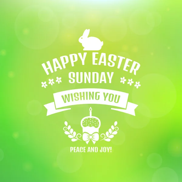 Happy Easter! Vector card with blurred background. — Stock Vector