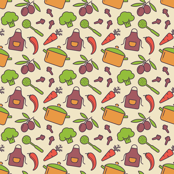 Kitchen seamless pattern.