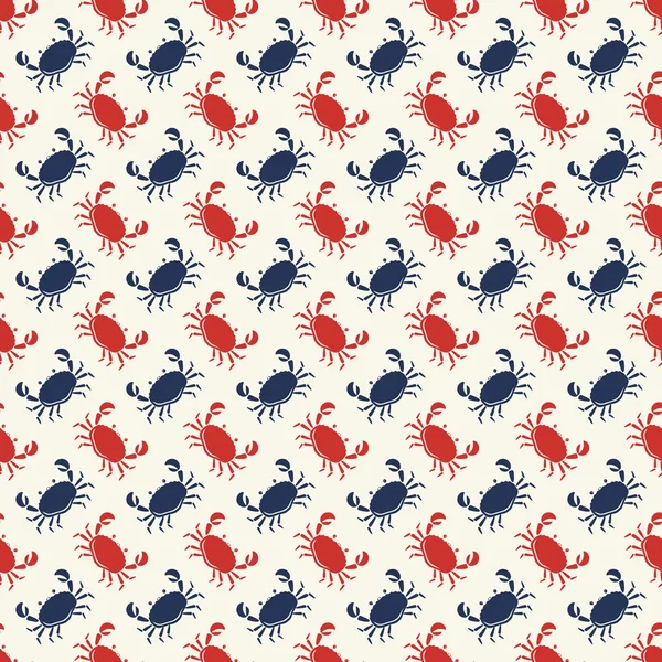 Vector seamless pattern with crabs. — Stock Vector