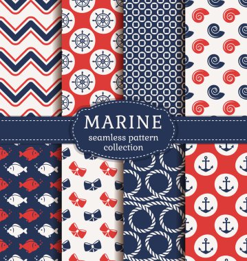 Deniz ve deniz Dikişsiz desen ayarla. 