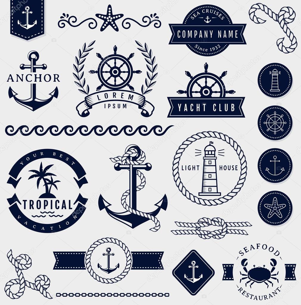 Sea and nautical design elements.