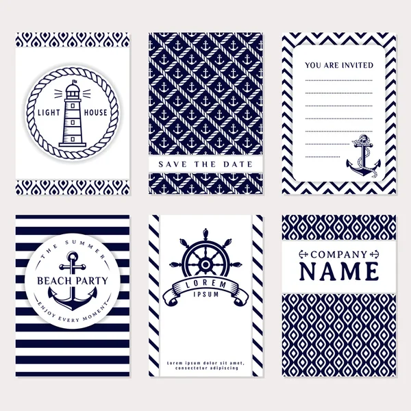 Banners de mar. Plantillas de la tarjeta Vector. — Vector de stock