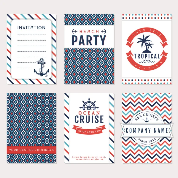 Sea banners. Vector card templates. — Stock Vector