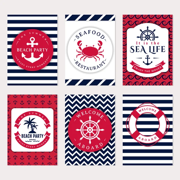 Sea banners. Vector card templates. — Stock Vector