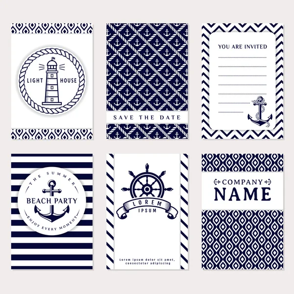 Sea banners. Vector card templates. — Stock Vector