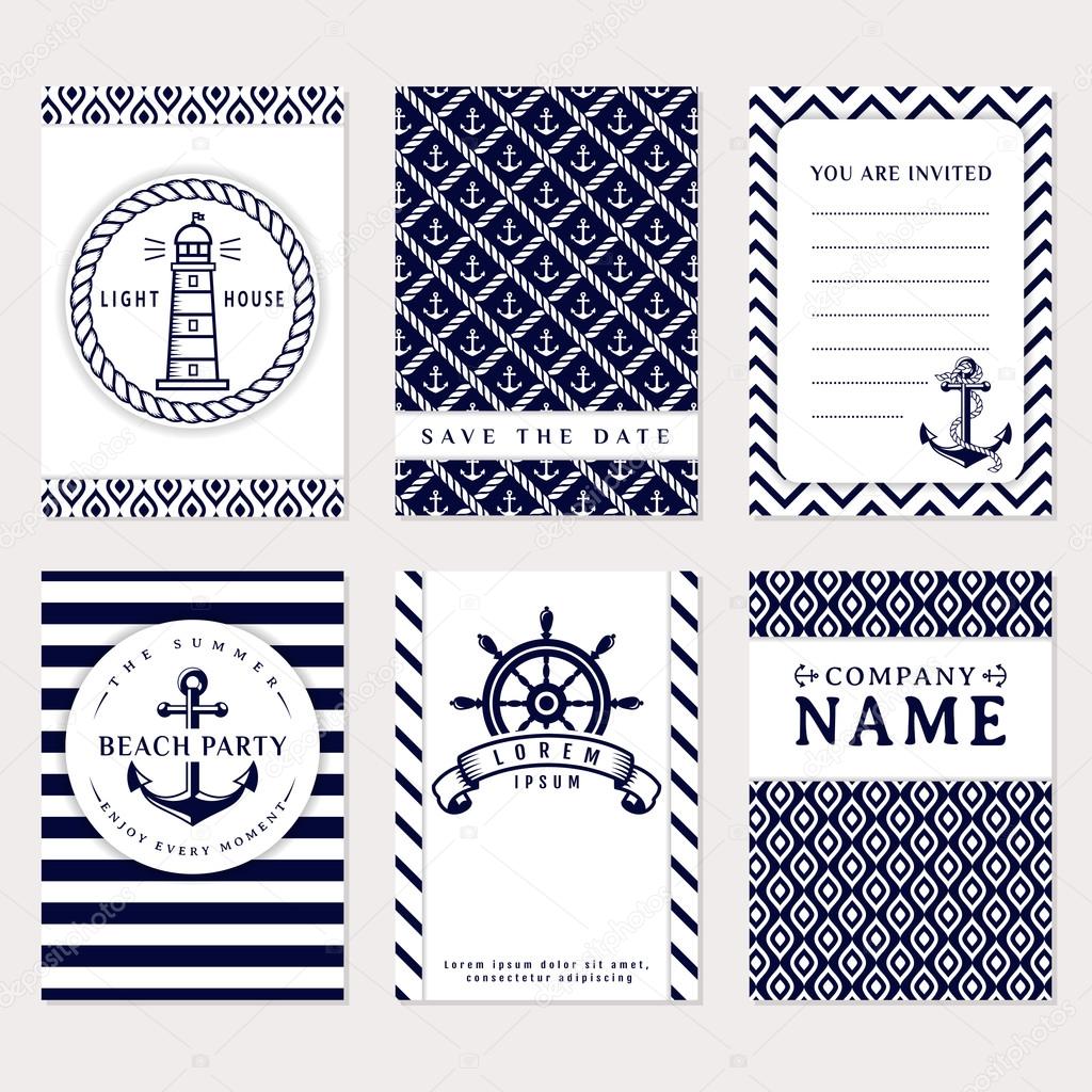 Sea banners. Vector card templates.