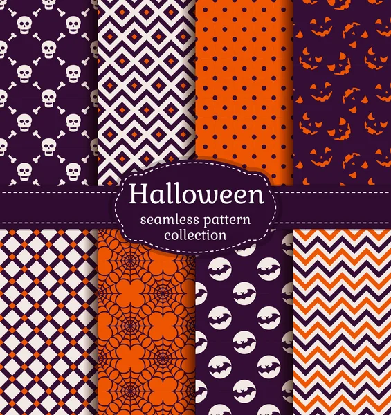 Halloween seamless patterns. — Stock Vector
