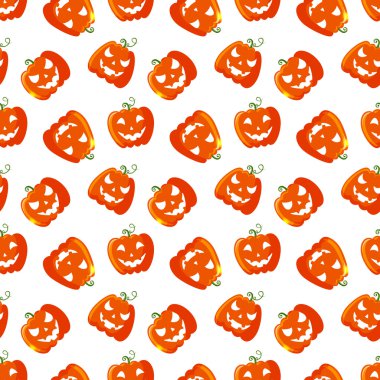 Halloween seamless pattern with pumpkins. clipart