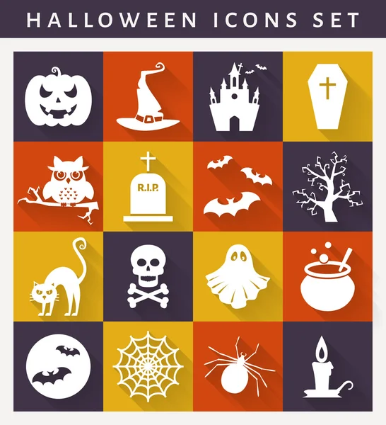 Ícones planos de Halloween . — Vetor de Stock