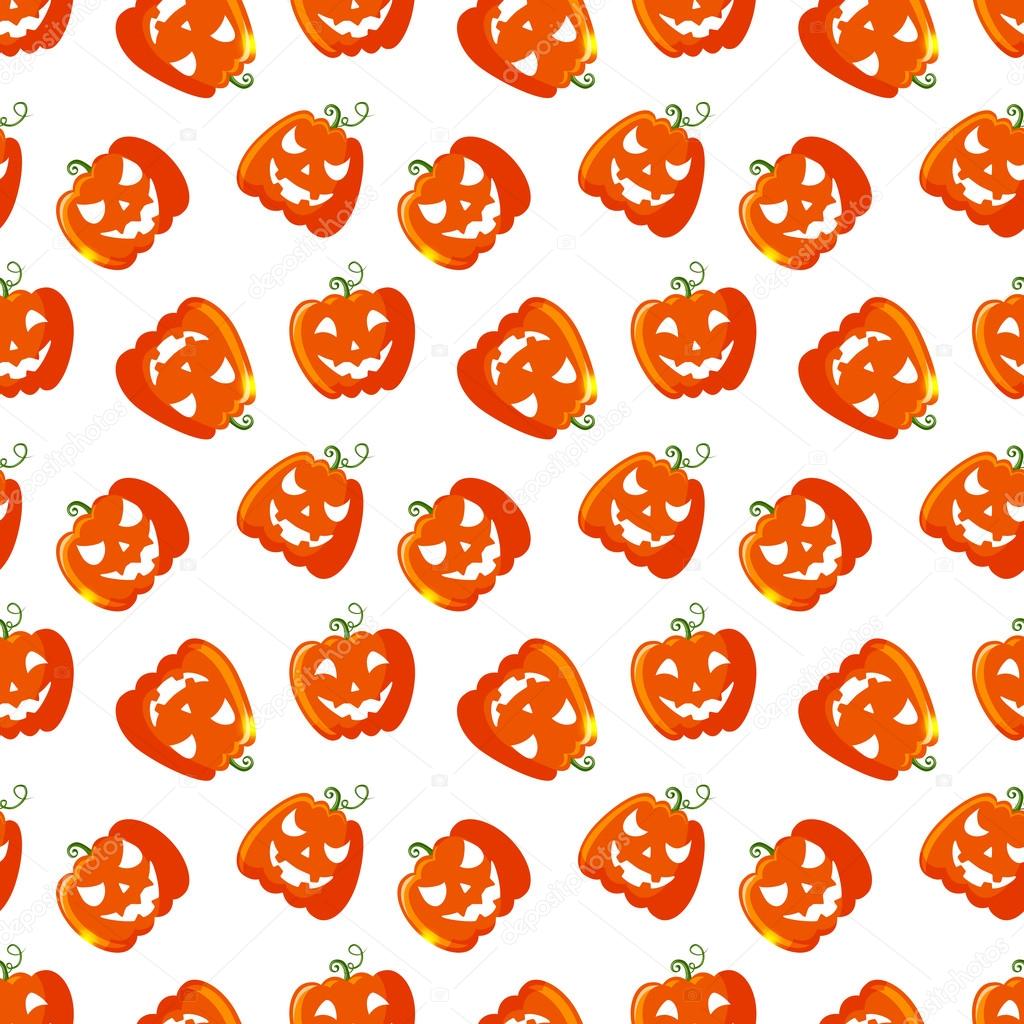 Halloween seamless pattern with pumpkins.