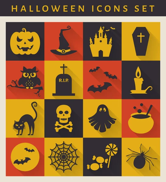 Halloween ploché ikony. — Stockový vektor