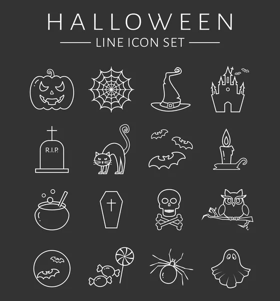 Icônes ligne Halloween . — Image vectorielle