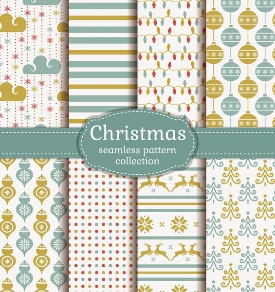 Christmas seamless patterns. — Stock Vector