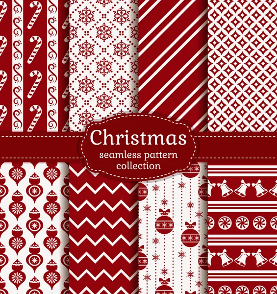 Christmas seamless patterns. — Stock Vector