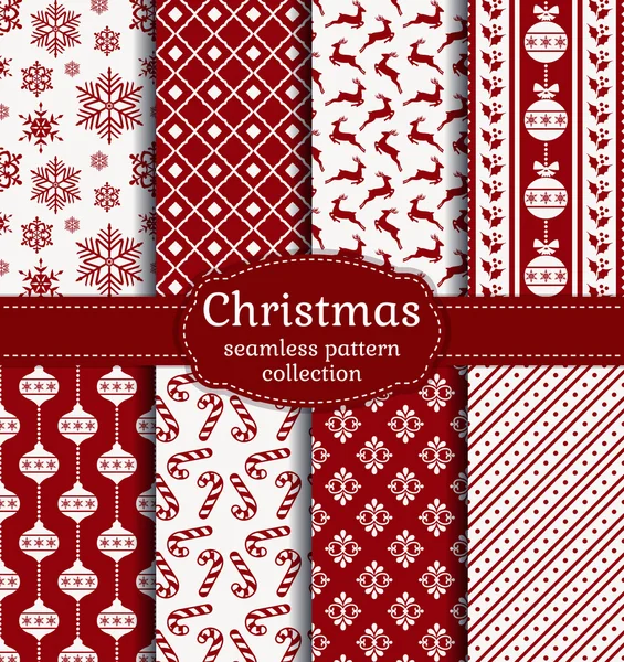 Christmas seamless patterns. — Stock Vector